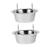 iplusmile 2 Piezas Cuenco Colgante para Perros y Gatos de Acero Inoxidable Anti-derrame y Ahorra para Jaulas de Mascotas Pequeñas