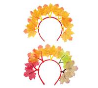iplusmile 2 Piezas Diademas Arce para Mujer Cintas Elásticas Otoñales para Fiesta de Acción de Gracias Accesorios de Cabello Temáticos de Cosecha para Fotos Festivas