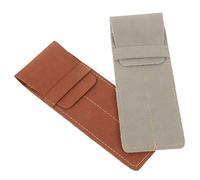 iplusmile 2 Piezas Funda de Cuero para Bolígrafos Estuche Retro de PU Protección para Estilográficas y Bolígrafo Diseño Compacto y Ligero Paquete de Gris Marrón