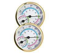 iplusmile 2 piezas Higrómetro Digital para Interior y Exterior Termómetro Ambiental con Medición Precisa de Humedad para Oficina Jardín y Sauna sin Batería de Unidades Doradas