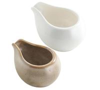 iplusmile 2 piezas Jarra Cerámica para Leche Japonés con Dispensador Práctico para Café Salsa y Aderezos para Barras y Restaurantes