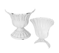 iplusmile 2 Piezas Jarrón de Metal Rústico para Pared Macetero Colgante Estilo Vintage con Diseño de Urnas Decoración Floral Campestre para Hogar y Arte de Óleo