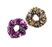 iplusmile 2 Piezas Lazo Pelo Lentejuelas en Púrpura y Dorado, Anillo Elástico Cabello Diseño Único y Chic, Accesorio Pelo que Sostiene Eficazmente para Uso Diario