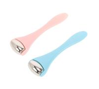 iplusmile 2 piezas Masajeadores Faciales con Rodillo de Zinc y Plástico Aplicador Ergonómico para Crema de Ojos Portátil para Viaje Masaje Relajante que Mejora la Absorción y la Ocular