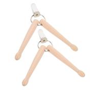 iplusmile 2 Piezas Mini Wood Drumstick Keychains Compact Percussion Key Rings For Drummers Music Enthusiasts Gifts