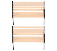 iplusmile 2 Piezas Miniature Park Bench Plastic Dollhouse Chairs For DIY Fairy Garden Train Platform and Christmas Village Decor Miniature Seat Ornaments