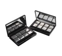 iplusmile 2 Piezas Paleta de Maquillaje Portátil Unidades Compartimentos con Espejo y Pincel Recargable para Sombras de Ojos y Organizador de Lápices Labiales Compactos