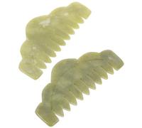 iplusmile 2 Piezas Peine de Jade Cuero Cabelludo Estimulación y Diseño Portátil, Piedra de Masaje Gua Sha Elegante para Cuidado Personal en Casa