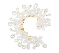 iplusmile 2 Piezas Pendientes Ear Cuff con Clip Seguro Sin Perforación Diseño Floral con Perlas Ligero y Cómodo para Mujer Joyería Boho para Bodas y Eventos de Fantasía