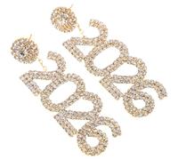 iplusmile 2 Piezas Pendientes Largos Números Brillantes Colgantes Ligeros para Fiesta de Año Joyas Elegantes para Mujer