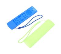 iplusmile 2 Piezas Protector de Silicona para Distancia Antigolpes Compatible con Fire TV Stick Fundas Fluorescentes Verde y Azul con Cordón para Sala y Dormitorio