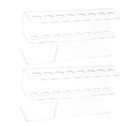iplusmile 2 Piezas Soporte Acrílico Transparente Unidades Organizador con Ranuras para Pinzas y Herramientas de Arte de Uñas Expositor Multifuncional para Pinceles de Maquillaje y Bolígrafos