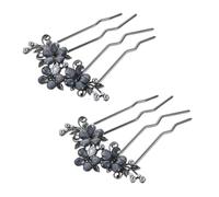 iplusmile 2 Piezas U-shaped Vintage Metal Hair Pins Leaf Design Chignon Hair Forks For Women And For Low Bun Styling Bridal And Everyday Use