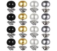 iplusmile 20 piezas broche botones perla: anti-exposición mujeres camisa broche botones cuatro colores - sin coser perla cubierta botón pin para camisa suéter