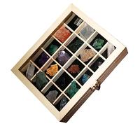 iplusmile 20 Piezas Caja De Muestra Mineral Especímenes De Cristales Chacra Morado Geoda Floreros Decorativos Cristales En Bruto a Granel Chakra Gemas Moradas Piedra Cable Eléctrico