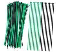 iplusmile 200 piezas Bridas de Nylon para Cables Resistentes y Reutilizables Verde y Negro para Jardín Oficina y Hogar