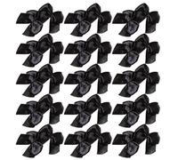 iplusmile 200 Piezas Lazo de Cinta Artesanal Negro 2,2x2cm para Manualidades y Decoraciones Versátiles, Mini Lazos de Flores Resistentes para Tocados y Accesorios de Pelo