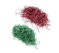 iplusmile 200g Relleno de Papel Triturado de Papel Brillante de Embalaje Triturado para Cajas Navideñas Manualidades de Cumpleaños Metalizado para Cojines Rojo Verde