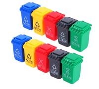 iplusmile 20piezas Mini Contenedores De Reciclaje Botes De Basura Clasificadores para Casas De Muñecas Decorativos Compactos Mesa del Dormitorio