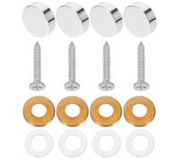 iplusmile 24 Juegos de Clavos Decorativos de Cobre Puro para Espejos Planos Tornillos para Espejos de Baño Tapas Plateadas Fijaciones para Letreros y Publicidad Herrajes para Muebles