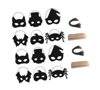 iplusmile 28 Máscaras de Papel para Rascar DIY de Halloween, 28 Piezas Diseño de Arcoíris, Juguete Creativo para Manualidades Infantiles y Decoración de Fiesta