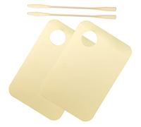 iplusmile 2juego Paletas Portátiles Acrílicas para Mezclar Colores con Espátula Paleta de Maquillaje para Mezclar Base Herramienta de Maquillaje el Hogar