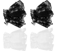 iplusmile 2pares Guantes Cortos de Encaje para Mujer de Mangas de Encaje para Manos Accesorios Lolita para Boda Fiesta o Disfraz Color Aleatorio
