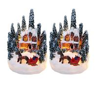 iplusmile 2piezas Adornos Luminosos para Casas de Nieve Pueblo Luminoso Navideño Decorativo Casa Decorativa Navideña para Centro de Mesa para Fiestas Navideñas