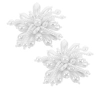 iplusmile 2piezas Adornos para Zapatos de Novia Pinzas Flores de Zapatos de Perla Hebilla Desmontable Hecha Mano para Bodas de Mujeres y Niñas