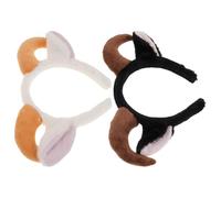 iplusmile 2piezas Diademas Orejas de Oveja Realistas Diadema de Peluche para Cosplay Accesorios de Pelo para Fiestas Temáticas de Navidad y Negras Unidades