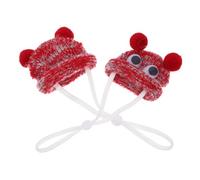iplusmile 2piezas Sombrero de Hámster Mini Conjunto Rojo Gorros para Mascotas Pequeñas Accesorio de Fiesta para Cobayas Reptiles y Aves Uso Diario Adorable