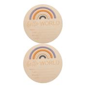 iplusmile 2piezas Tarjetas de Mes Mensual para Bebe Círculos de Madera Nombre para Recién Nacidos Letrero de Anuncio para Fotos Cuarto
