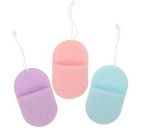 iplusmile 3 Esponjas Faciales Exfoliantes Tipo Guante para Limpiar y Desmaquillar Colores Azul Púrpura y Rosa Suaves y Prácticas para Cuidado Facial Diario
