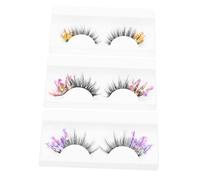 iplusmile 3 Pestañas Postizas Fluorescentes con Purpurina y Efecto Natural Extensiones de Pestañas Cómodas y Ajustables para Mujer Maquillaje de Escenario y Fiestas