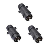 iplusmile 3 Piezas 7 Enchufe de Remolque de 7 Pines Enchufe del Remolque de de 7 vías del Coche Adaptador de Coche Adaptador de luz del Conector Macho Black