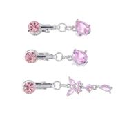 iplusmile 3 Piezas Anillos sin Perforación con Clip Diseño y Zirconia Joyería Corporal para Mujer y Hombre Accesorios Versátiles para Fiestas y Diario