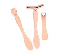 iplusmile 3 piezas Aplicadores Metálicos para Crema de Ojos Rosa Dorado Masajeador Facial Multifunción para Reducir Arrugas Mejorar Circulación y Aliviar Fatiga Ocular Herramienta Duradera