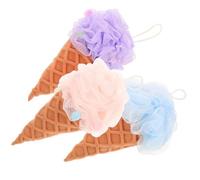 iplusmile 3 Piezas Bola De Baño De Helado Esponja De Baño Esponja De Ducha Para Ducha Forma De Helado