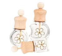 iplusmile 3 Piezas Botella Vacía De Perfume De Coche Atomizador De Perfume Recargable Pequeñas Botellas De Salsa Botella Recargable De Perfume De Viaje Ambientador Fragancia Difusor Vidrio
