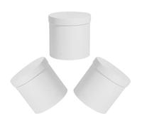 iplusmile 3 Piezas Caja Redonda de Cartón Blanco para Obsequio de Flores, Diseño Compacto y Portátil, Adecuado para San Valentín y Decoración Elegante