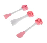 iplusmile 3 piezas Cepillo de Silicona Manual para Limpieza Facial Exfoliador y Aplicador de Suave Herramienta Multifuncional para Cuidado Rosa