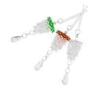 iplusmile 3 Piezas Colgante de Piña de Cristal Transparente Decoración Colgante de Piña Pequeña para Árbol de Navidad Adornos Brillantes con Cuerda