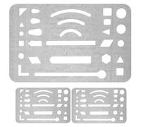 iplusmile 3 Piezas de Escudo de Borrado de Acero Inoxidable Esquinas Redondeadas para Dibujo Técnico, Borrado Preciso y Controlado en Manualidades