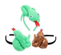 iplusmile 3 Piezas Diadema de Serpiente Infantil Accesorio Divertido para Fiesta y Carnaval Cabeza de Animal de Peluche Banda de Pelo para Adultos Disfraz Halloween y Navidad