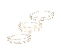 iplusmile 3 piezas Diademas Metálicas Multi Capa con Cristales para Mujer y Niña Diseño de y Luna Accesorios Ligeros y Delicados para Peinados Elegantes