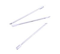 iplusmile 3 piezas Kit Empujador Cutículas Acero Inoxidable Removedor Restos Piel Dura Herramienta Manicura Pedicura con Punta Cuchara Curvada para Modelar Cutícula Doble Extremo para