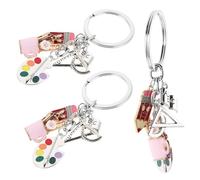 iplusmile 3 Piezas Llaveros para Profesores Graduados con Paleta de Pintura Regla y Lápiz Accesorios para Fiestas de Pintura y Agradecimiento Colgantes Artísticos para Estudiantes y Maestros