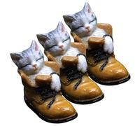 iplusmile 3 Piezas Miniatura de Gato Decorativo para Escritorio Figura Ligera y Multifuncional para Adornar Mesas Jardines y Balcones Diseño Único y Encantador para Ambientes Alegres