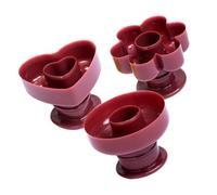 iplusmile 3 piezas Molde para Rosquillas Antiadherente de PP Resistente para Hornear Donuts Horno Molde para Repostería con Redondas Flor y Corazón para Cocina y Celebraciones Familiares