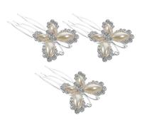 iplusmile 3 piezas Peines Laterales de Novia con Pedrería Conjunto de Accesorios Nupciales Elegantes para Cabello Tocados para Bodas Diseño Seguro y Atractivo para Mujeres